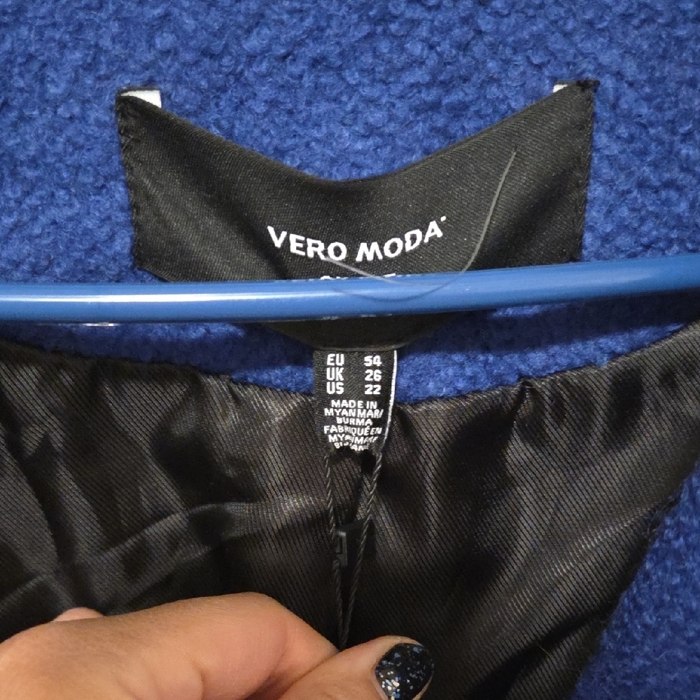 Vero Moda Curve Blue Long Wool Coat - Picture 2 of 6